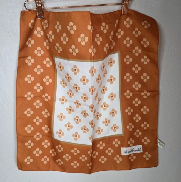 Marie Chantal Orange and White Floral Scarf - Picture 2 of 6